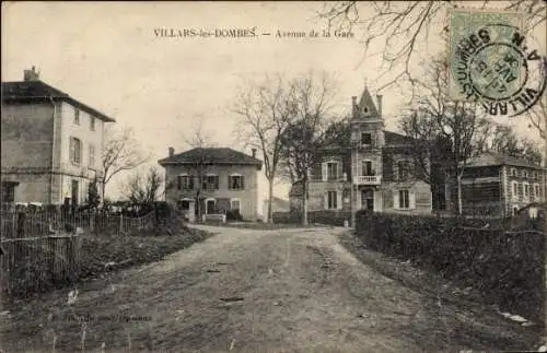 Ak Villars les Dombes Ain, Avenue de la Gare
