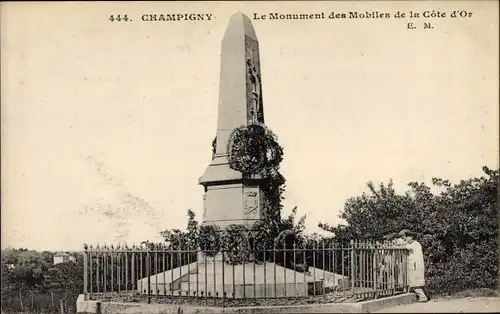 Ak Champigny Marne, Le Monument des Mobiles de la Cote d'Or