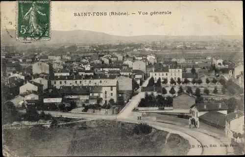 Ak Saint Fons Rhône, Vue générale
