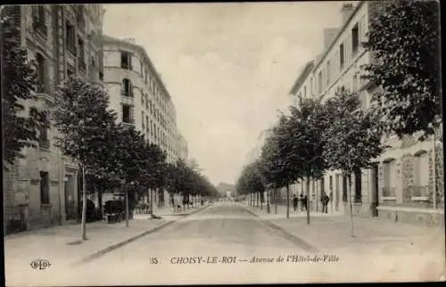 Ak Choisy le Roi Val de Marne, Avenue de l'Hotel de Ville