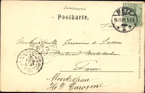 Ak Metz Moselle, Jungfernwehr