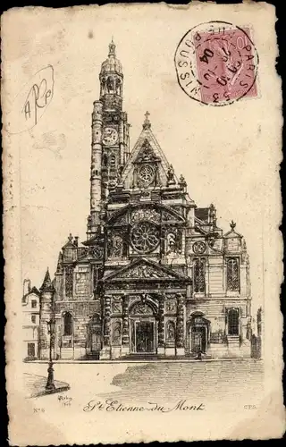 Künstler Ak Paris V., Saint Etienne du Mont