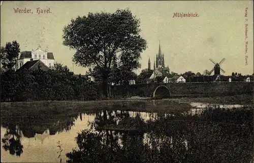 Ak Werder an der Havel, Mühlenblick