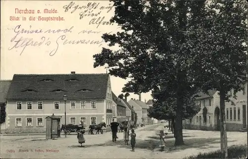 Ak Nerchau Grimma in Sachsen, Blick in die Hauptstraße