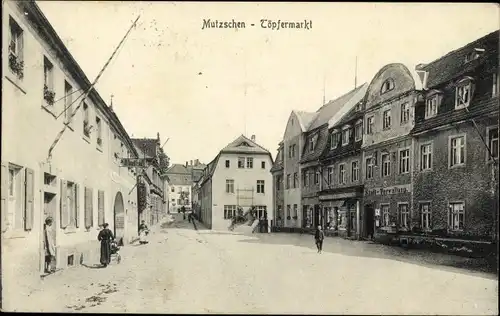 Ak Mutzschen Grimma in Sachsen, Töpfermarkt, Stadtverwaltung