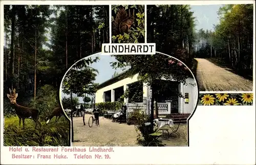 Ak Lindhardt Naunhof im Kreis Leipzig, Hotel und Restaurant Forsthaus Lindhardt