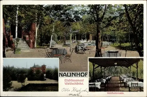 Ak Naunhof im Kreis Leipzig, Etablissement Waldschänke, Waldkolonnade