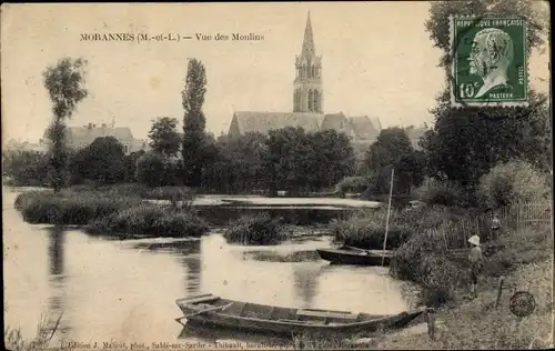 Ak Morannes Maine et Loire, Vue des Moulins