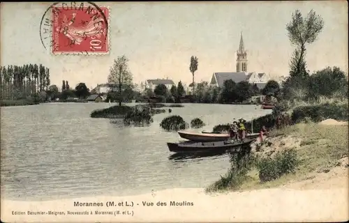 Ak Morannes Maine et Loire, Vue des Moulins