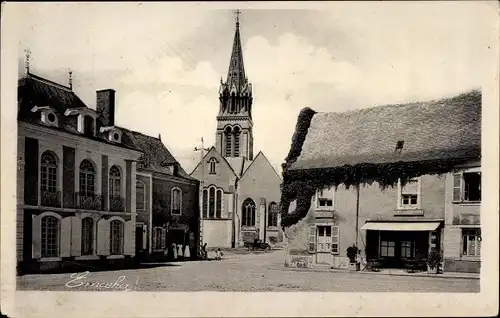 Ak Morannes Maine et Loire, Place de l'Eglise et Dispensaire