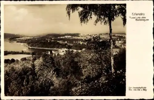 Ak Werden Essen im Ruhrgebiet, Blick zum Baldeneysee mit Umgebung