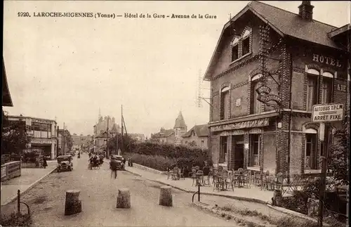 Ak Laroche Migennes Yonne, Hotel de la Gare, Avenue de la Gare