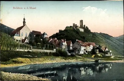 Ak Beilstein an der Mosel, Blick auf den Ort