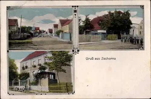 Ak Zschorna Lossatal Sachsen, Straßenpartien, Gebäude