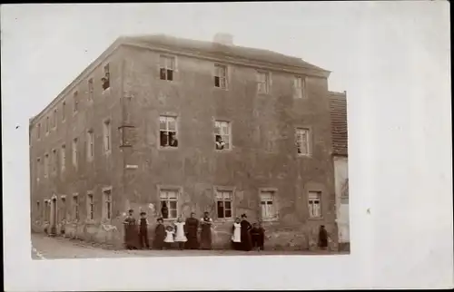 Foto Ak Dahlen in Sachsen, Wohnhaus Bergstraße, Anwohner