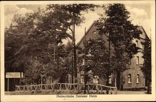 Ak Dahlen in Sachsen, Gasthaus Heideschänke, Dahlener Heide