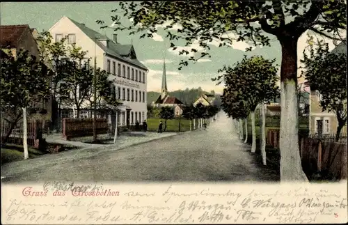 Ak Großbothen Grimma in Sachsen, Straßenpartie, Gasthaus