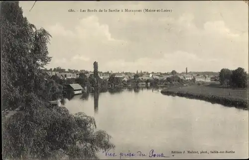 Ak Morannes Maine et Loire, Les Bords de la Sarthe