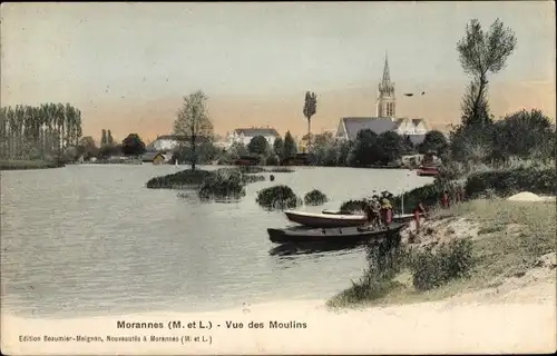 Ak Morannes Maine et Loire, Vue des Moulins