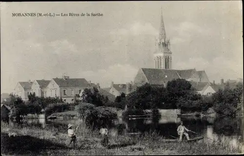 Ak Morannes Maine et Loire, Les Rives de la Sarthe