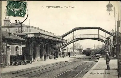 Ak Puteaux Hauts de Seine, La Gare
