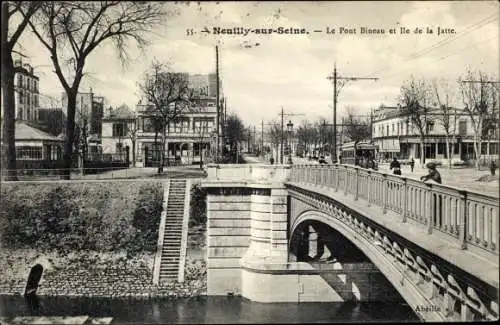 Ak Neuilly sur Seine Hauts de Seine, Le Pont Bineau et Ile de la Jatte