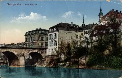 Ak Sarreguemines Saargemünd Lothringen Moselle, Neue Brücke