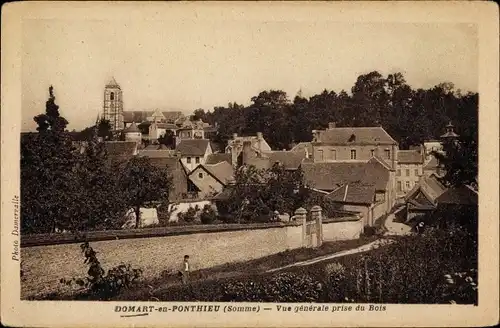 Ak Domart en Ponthieu Somme, Vue générale prise du Bois