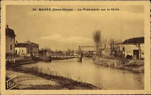 Ak Magné Deux Sèvres, Le Pont Levis sur la Sèvre