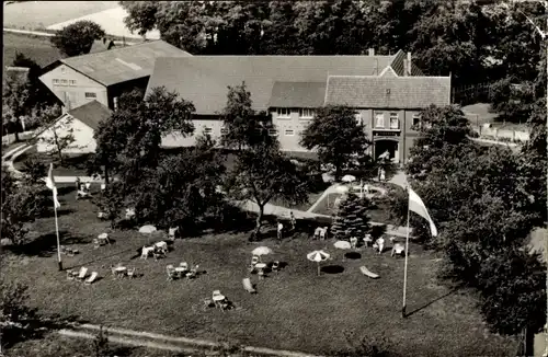 Ak Emmen Hollenstedt in Niedersachsen, Fliegeraufnahme, Gasthof Joh. Oelkers, Inh. Otto Thiele