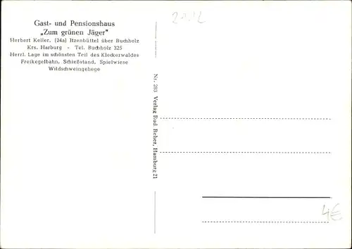 Ak Itzenbüttel Jesteburg in Niedersachsen, Gasthof zum grünen Jäger, Bache mit Frischlingen