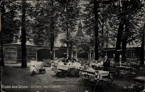 Ak Hamburg Wandsbek Groß Jüthorn, Gasthaus, Gartenpartie