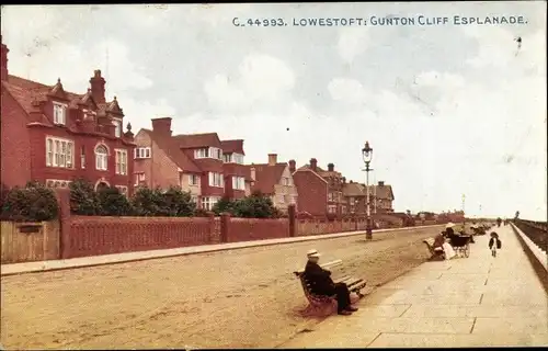 Ak Lowestoft Suffolk England, Gunton Cliff Esplanade