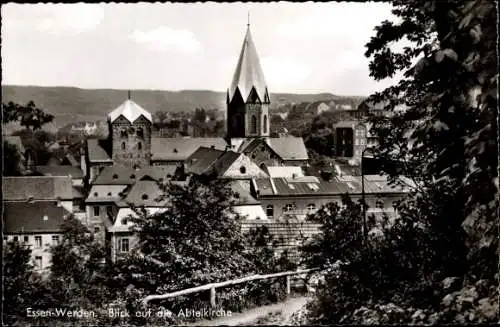 Ak Werden Essen im Ruhrgebiet, Blick auf die Abteikirche