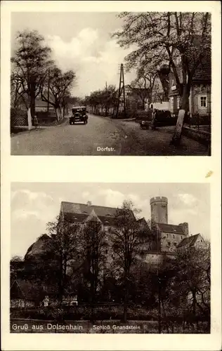 Ak Dolsenhain Frohburg in Sachsen, Dorfstraße, Schloss Gnandstein