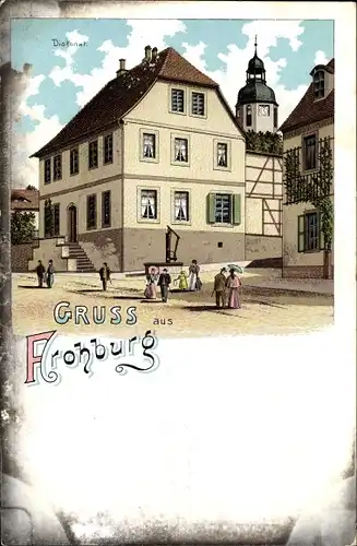 Litho Frohburg in Sachsen, Diakonat, Straßenpartie