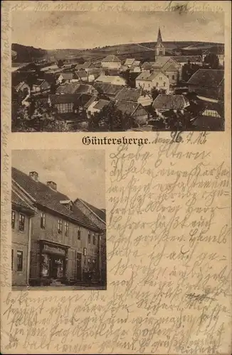 Ak Güntersberge Harzgerode am Harz, Blick auf den Ort, Handlung