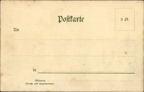 Litho Darmstadt in Hessen, Marktplatz mit Rathaus