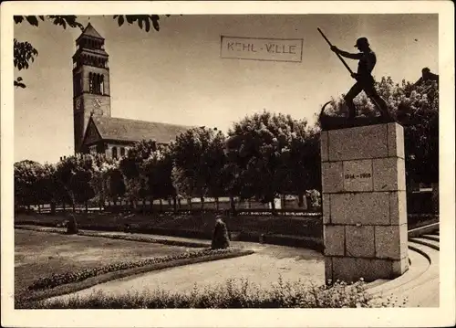 Ak Kehl am Rhein, Katholische Kirche, Pionierdenkmal