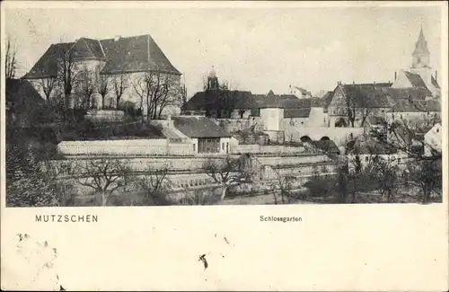 Ak Mutzschen Grimma in Sachsen, Schlossgarten