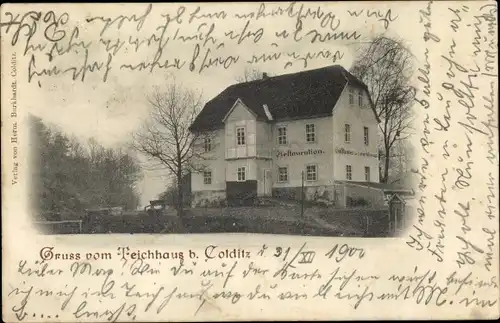 Ak Colditz in Sachsen, Restauration Gasthaus zum Teichhaus