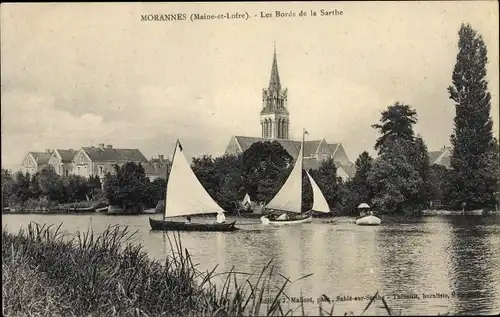 Ak Morannes Maine et Loire, Les Bords de la Sarthe