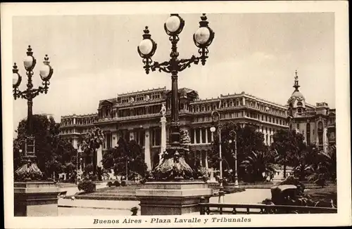 Ak Buenos Aires Argentinien, Plaza Lavalle y Tribunales