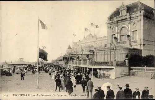 Ak Trouville Calvados, Le Nouveau Casino et les Planches