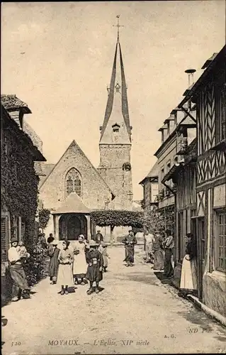 Ak Moyaux Calvados, L'Eglise XIIe siecle