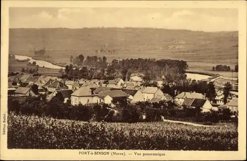 Ak Port à Binson Mareuil le Port Marne, Vue panoramique