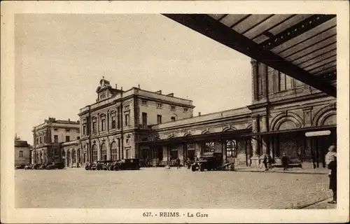 Ak Reims Marne, La Gare