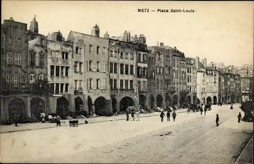 Ak Metz Moselle, Place Saint Louis