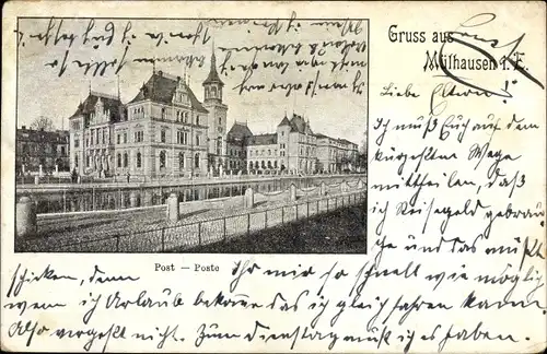 Ak Mulhouse Mülhausen Elsass Haut Rhin, Post