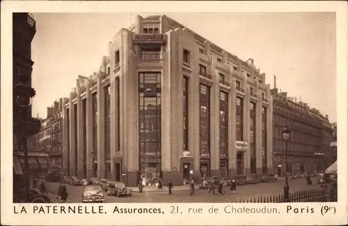 Ak Paris IX., La Paternelle, Assurances, 21, rue de Chateaudun
